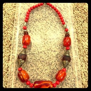 Red chunky necklace